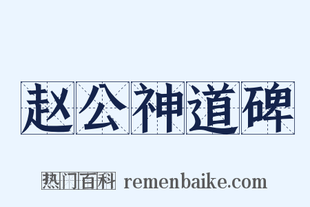 赵公神道碑是什么意思的图片